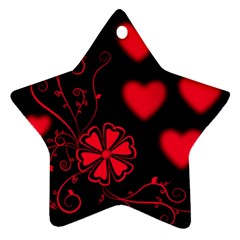 Background Hearts Ornament Romantic Star Ornament (two Sides) by Sapixe