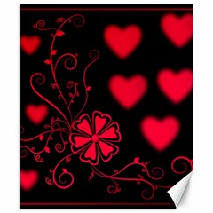 Background Hearts Ornament Romantic Canvas 8  X 10  by Sapixe