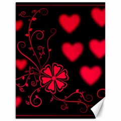 Background Hearts Ornament Romantic Canvas 12  X 16   by Sapixe