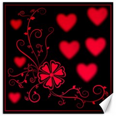 Background Hearts Ornament Romantic Canvas 20  X 20   by Sapixe