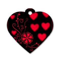 Background Hearts Ornament Romantic Dog Tag Heart (one Side) by Sapixe