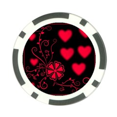 Background Hearts Ornament Romantic Poker Chip Card Guard by Sapixe