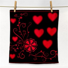 Background Hearts Ornament Romantic Face Towel by Sapixe