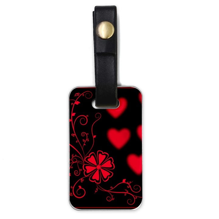 Background Hearts Ornament Romantic Luggage Tags (One Side) 