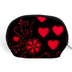 Background Hearts Ornament Romantic Accessory Pouches (medium)  by Sapixe