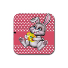 Illustration Rabbit Easter Rubber Coaster (square)  by Sapixe