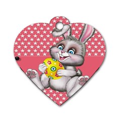 Illustration Rabbit Easter Dog Tag Heart (one Side) by Sapixe