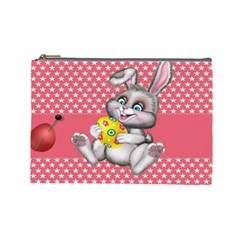 Illustration Rabbit Easter Cosmetic Bag (large)  by Sapixe