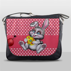 Illustration Rabbit Easter Messenger Bags by Sapixe