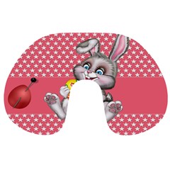 Illustration Rabbit Easter Travel Neck Pillows by Sapixe