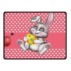 Illustration Rabbit Easter Double Sided Fleece Blanket (small)  by Sapixe