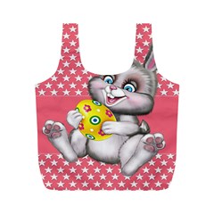 Illustration Rabbit Easter Full Print Recycle Bags (m)  by Sapixe