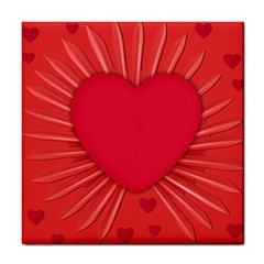 Background Texture Heart Love Tile Coasters by Sapixe