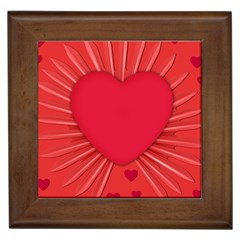 Background Texture Heart Love Framed Tiles by Sapixe