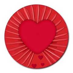 Background Texture Heart Love Round Mousepads by Sapixe