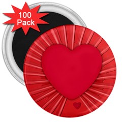 Background Texture Heart Love 3  Magnets (100 Pack) by Sapixe