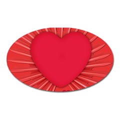 Background Texture Heart Love Oval Magnet by Sapixe