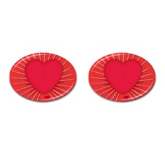 Background Texture Heart Love Cufflinks (oval) by Sapixe