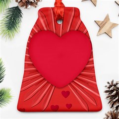 Background Texture Heart Love Bell Ornament (two Sides)