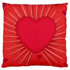 Background Texture Heart Love Large Cushion Case (two Sides) by Sapixe