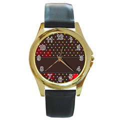 Design Background Reason Texture Round Gold Metal Watch by Sapixe