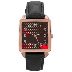 Design Background Reason Texture Rose Gold Leather Watch  by Sapixe