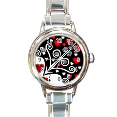 Ornament Background Round Italian Charm Watch