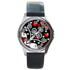 Ornament Background Round Metal Watch