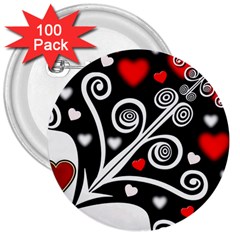 Ornament Background 3  Buttons (100 pack) 