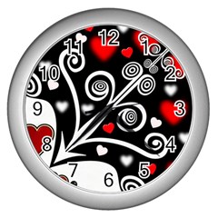 Ornament Background Wall Clocks (Silver) 