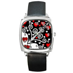 Ornament Background Square Metal Watch