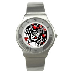 Ornament Background Stainless Steel Watch