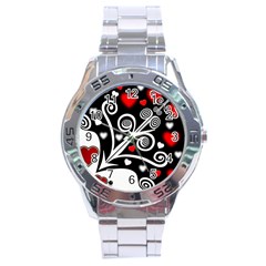 Ornament Background Stainless Steel Analogue Watch