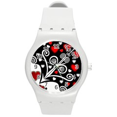 Ornament Background Round Plastic Sport Watch (M)