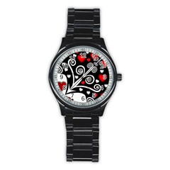 Ornament Background Stainless Steel Round Watch