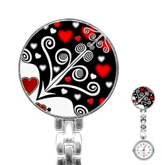 Ornament Background Stainless Steel Nurses Watch