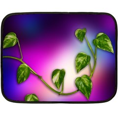 Leaves Green Leaves Background Double Sided Fleece Blanket (mini)  by Sapixe