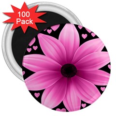 Flower Plant Floral Petal Nature 3  Magnets (100 Pack) by Sapixe