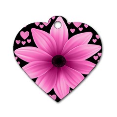 Flower Plant Floral Petal Nature Dog Tag Heart (one Side) by Sapixe