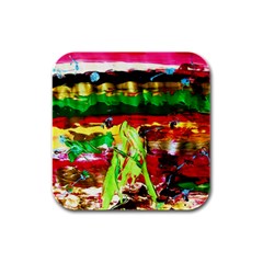 Farewell On The Shore 1 Rubber Square Coaster (4 Pack)  by bestdesignintheworld