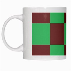 Background Checkers Squares Tile White Mugs by Sapixe