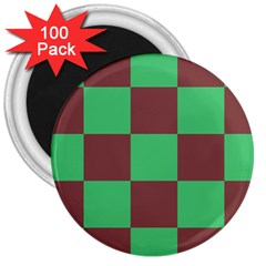 Background Checkers Squares Tile 3  Magnets (100 Pack) by Sapixe