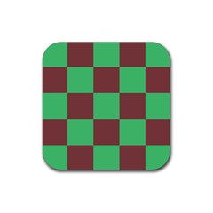 Background Checkers Squares Tile Rubber Coaster (square)  by Sapixe