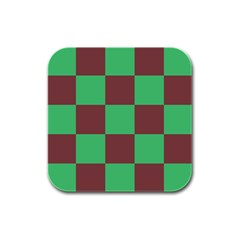 Background Checkers Squares Tile Rubber Square Coaster (4 Pack)  by Sapixe