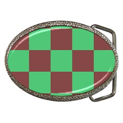 Background Checkers Squares Tile Belt Buckles