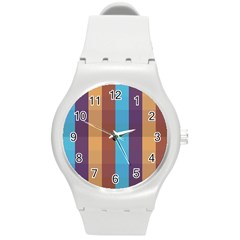 Background Desktop Squares Round Plastic Sport Watch (m) by Sapixe