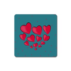 Background Desktop Hearts Heart Square Magnet by Sapixe