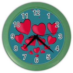 Background Desktop Hearts Heart Color Wall Clocks by Sapixe