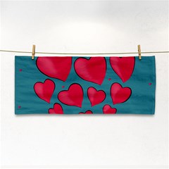 Background Desktop Hearts Heart Hand Towel by Sapixe