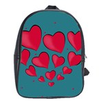 Background Desktop Hearts Heart School Bag (XL) Front